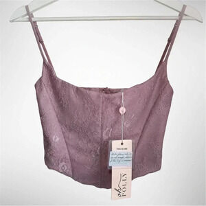 NWT Oh Polly‎ Pink Corset Cropped Top - US 2